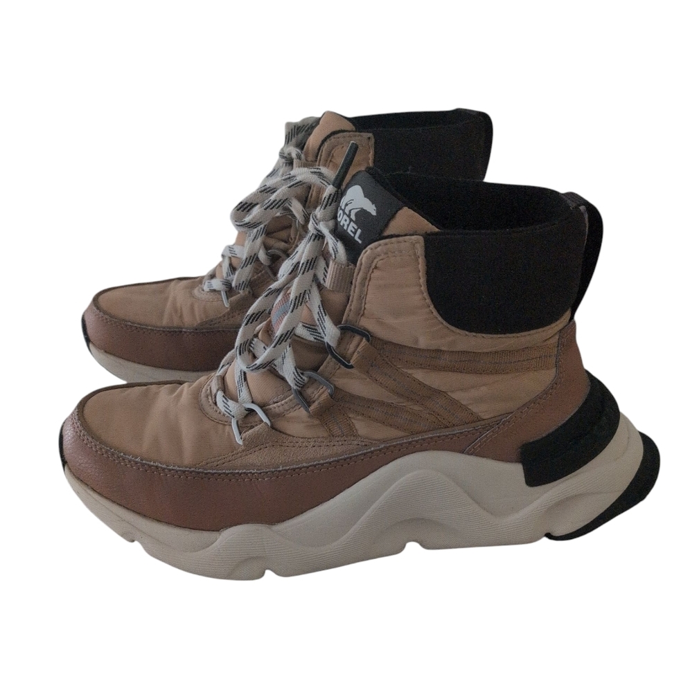 Sorel Kinetic RNEGD Sport Waterproof Sneaker Boots Women's 8 Tan City Outdoors